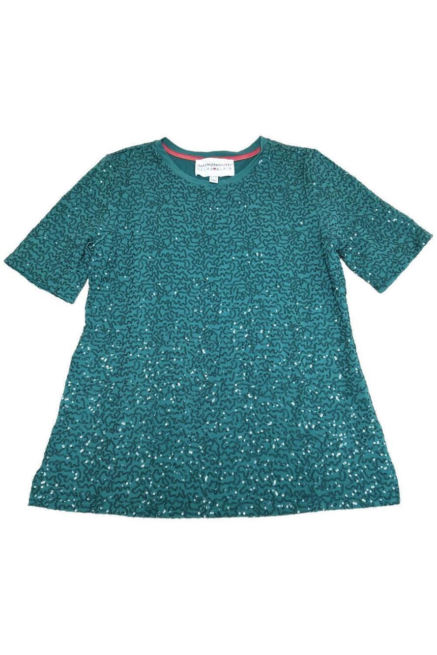 Isaac Mizrahi Live! Selma Blair Elbow Sleeve T-Shirt Perfect Jade - Regular